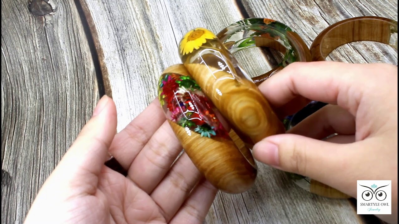 Handmade wood resin bracelet| wooden bangles-Smartyleowl-2018- 10- 27