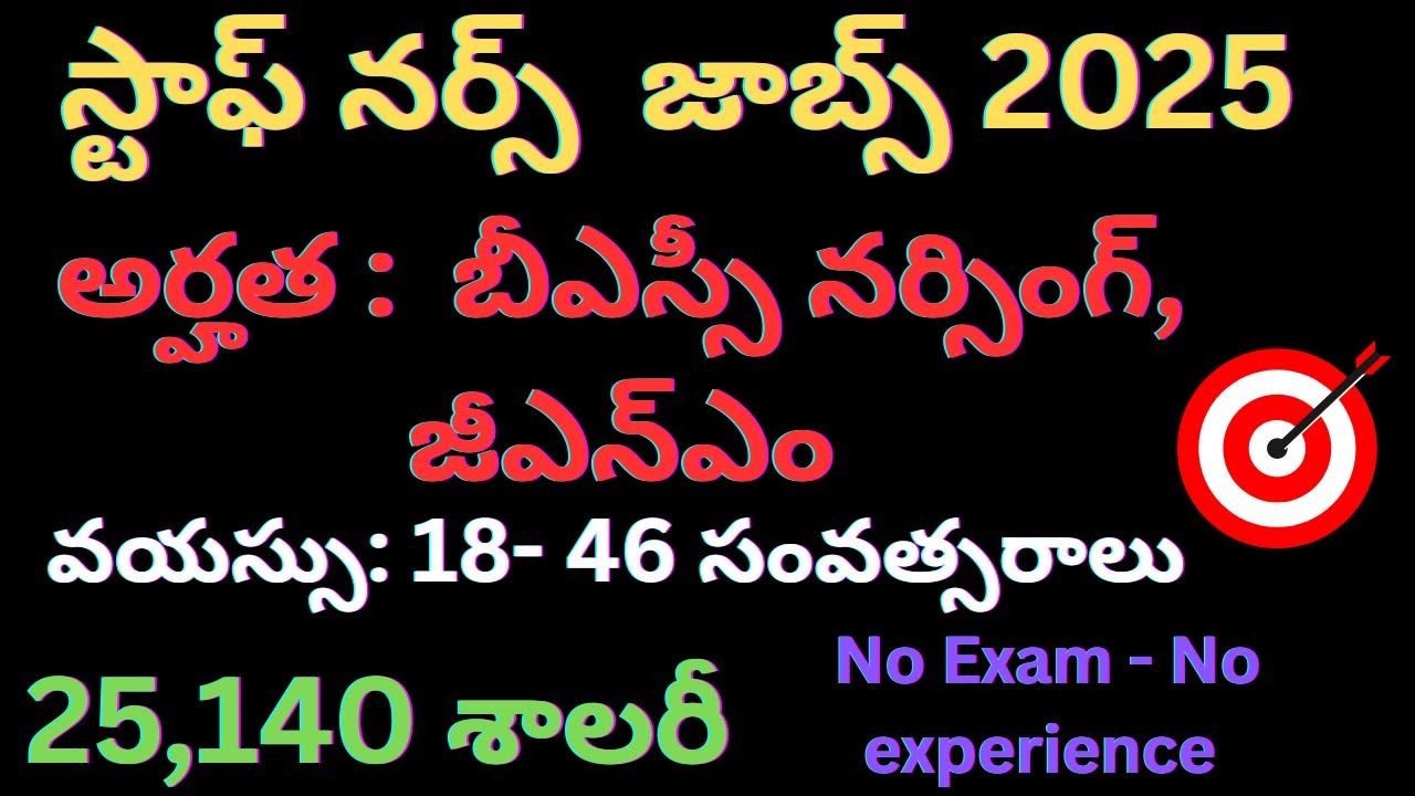 Telangana Staff Nurse Jobs Notification 2025 | Job Search 