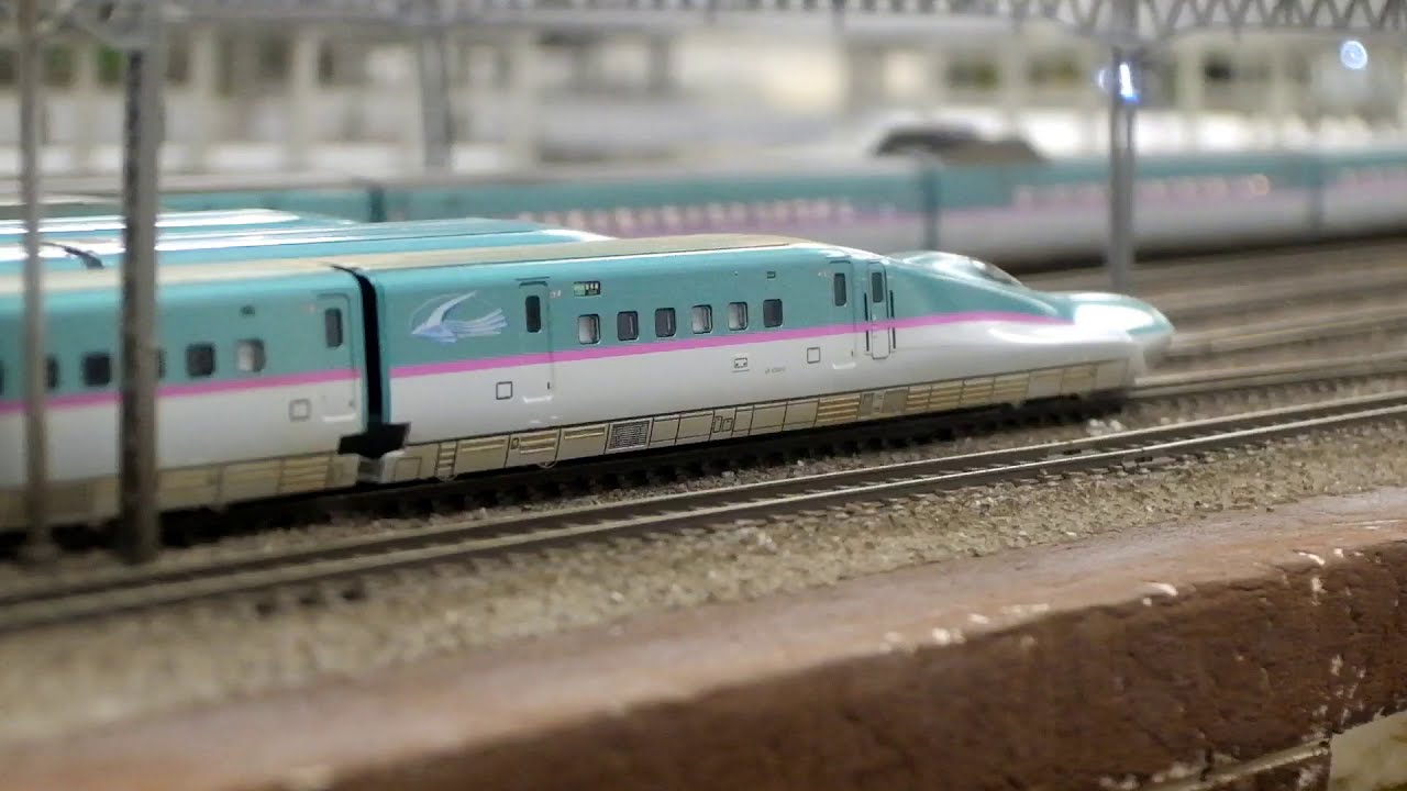 Nゲージ 東北新幹線E5系＆北海道新幹線H5系の走行シーン Shinkansen Modellbahn Model Railroad  鉄道模型【Re-Color】