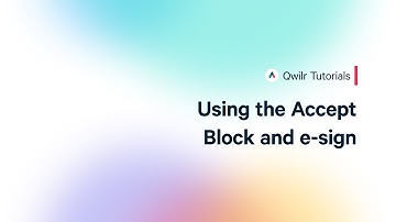 Using the Accept Block and eSign