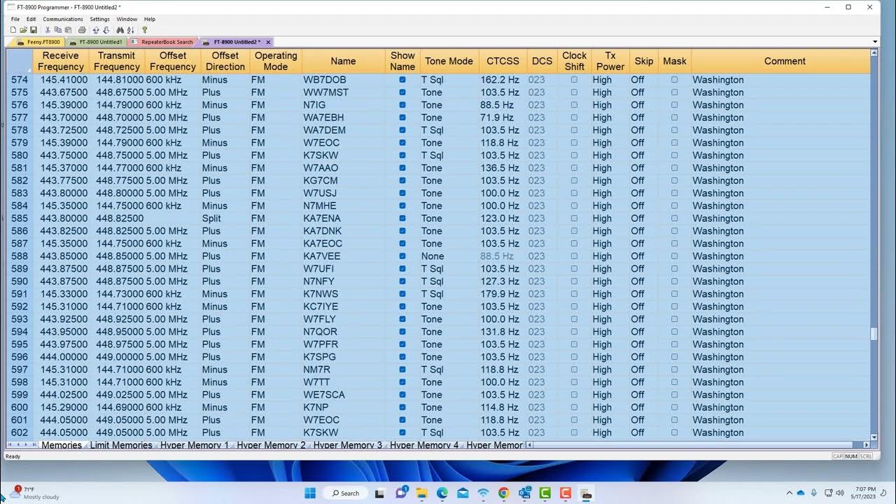 Using Repeater Book to get a Good Frequency List for British Columbia