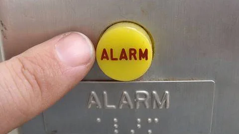 Ringing the elevator Alarm. The bell breaks on camera epic fail