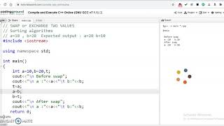 Swap | Exchange | Interchange Two Values தமிழில் | C++ program