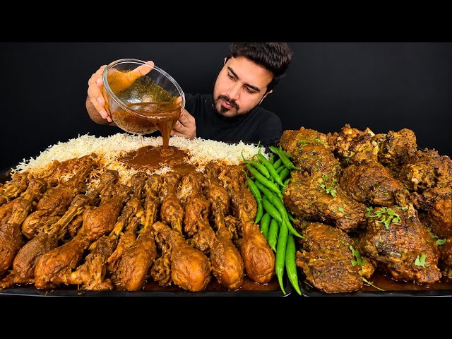HUGE Chicken Drumsticks & Mutton Curry Feast 🔥 ASMR Eating Show | Spicy Desi Mukbang