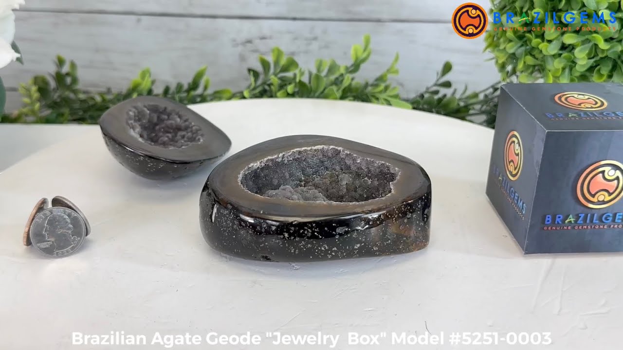Model # 5251-0003 Agate Geode "Jewelry Box" by BrazilGems.com 🏷 FOR SALE🛍🛒Shop Now