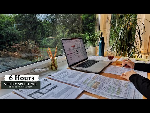 6 HOUR STUDY WITH ME ⎸Background noise, 10 min Break, No music, Study with Merve