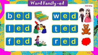 Word Family -ed for beginners| ed Family Words for kids|CVS Word Family ed | ed sound words for kids