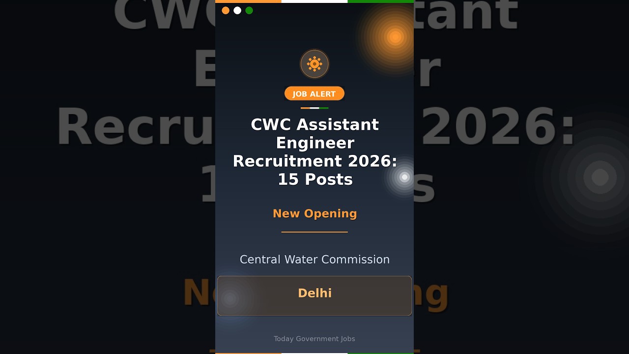 CWC Assistant Engineer Recruitment 2026: 15 Posts