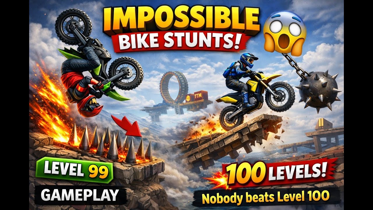 IMPOSSIBLE Bike Stunts That Should Be Illegal 😱 | 100 Levels Challenge