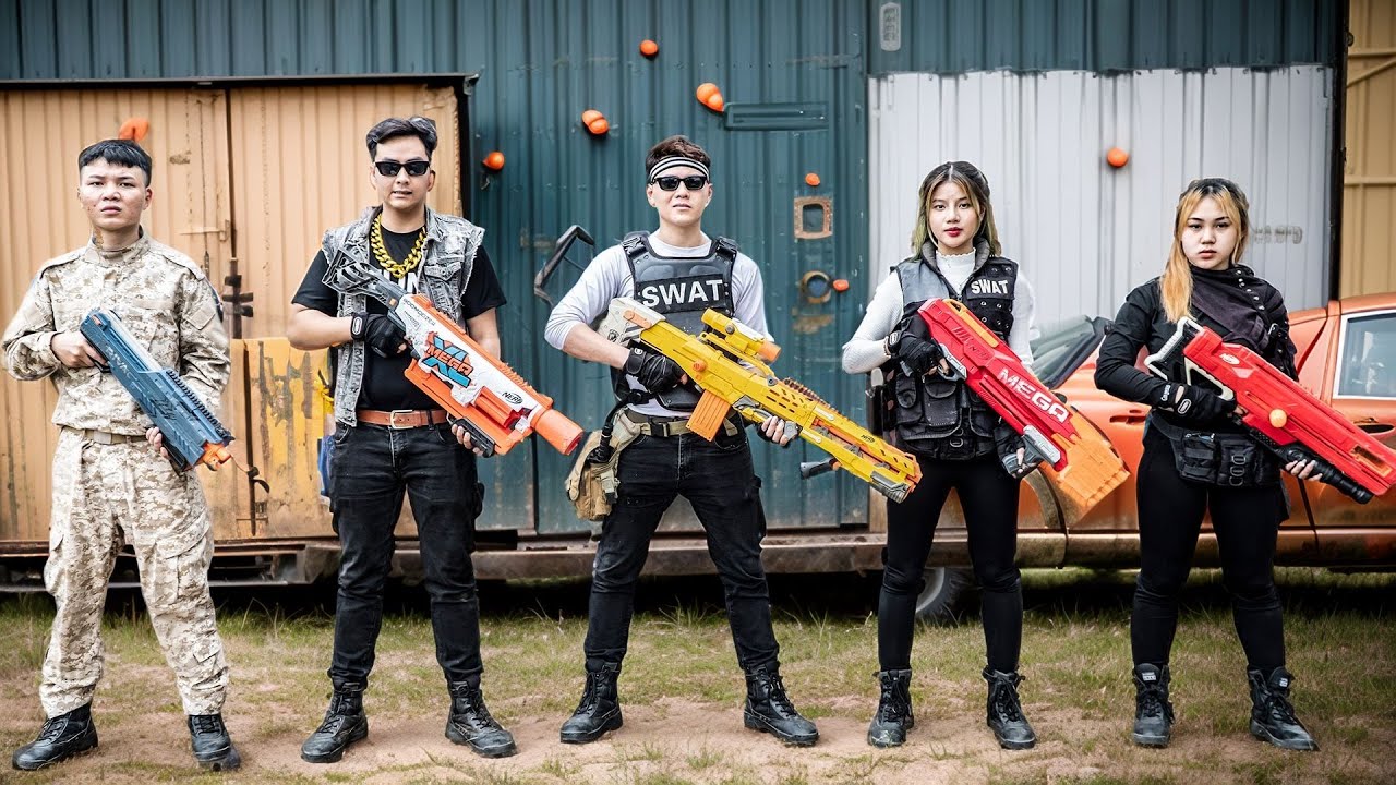 Игра LTT ​​Nerf War: дуэт из Nerf SEAL X Gun сражается с негодяями в поисках потерянных денег