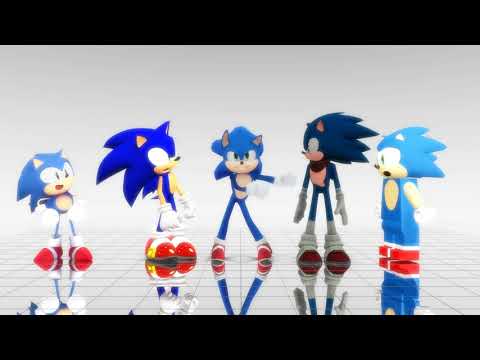 5 Versions of Sonic  - Floss Dance-Off! (Movie, Modern, Boom, Classic, LEGO) [Sonic MMD]