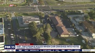 FHP: 2 killed, 3 injured after crashing into Central Florida hotel on Christmas Eve