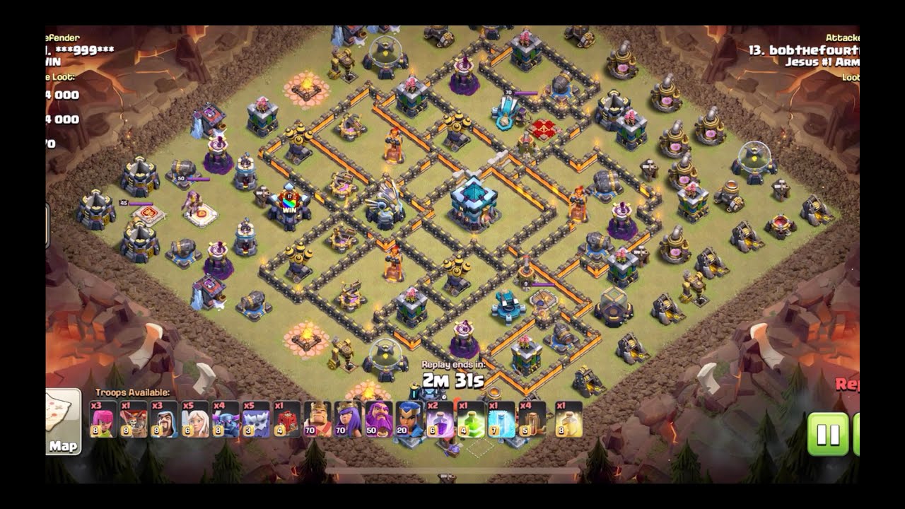 3 Star this Trap TH13 CWL Base with Corner Clan Castle
