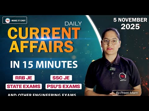 5 november Current Affairs | Daily Current affairs for SSC JE 2025 ...
