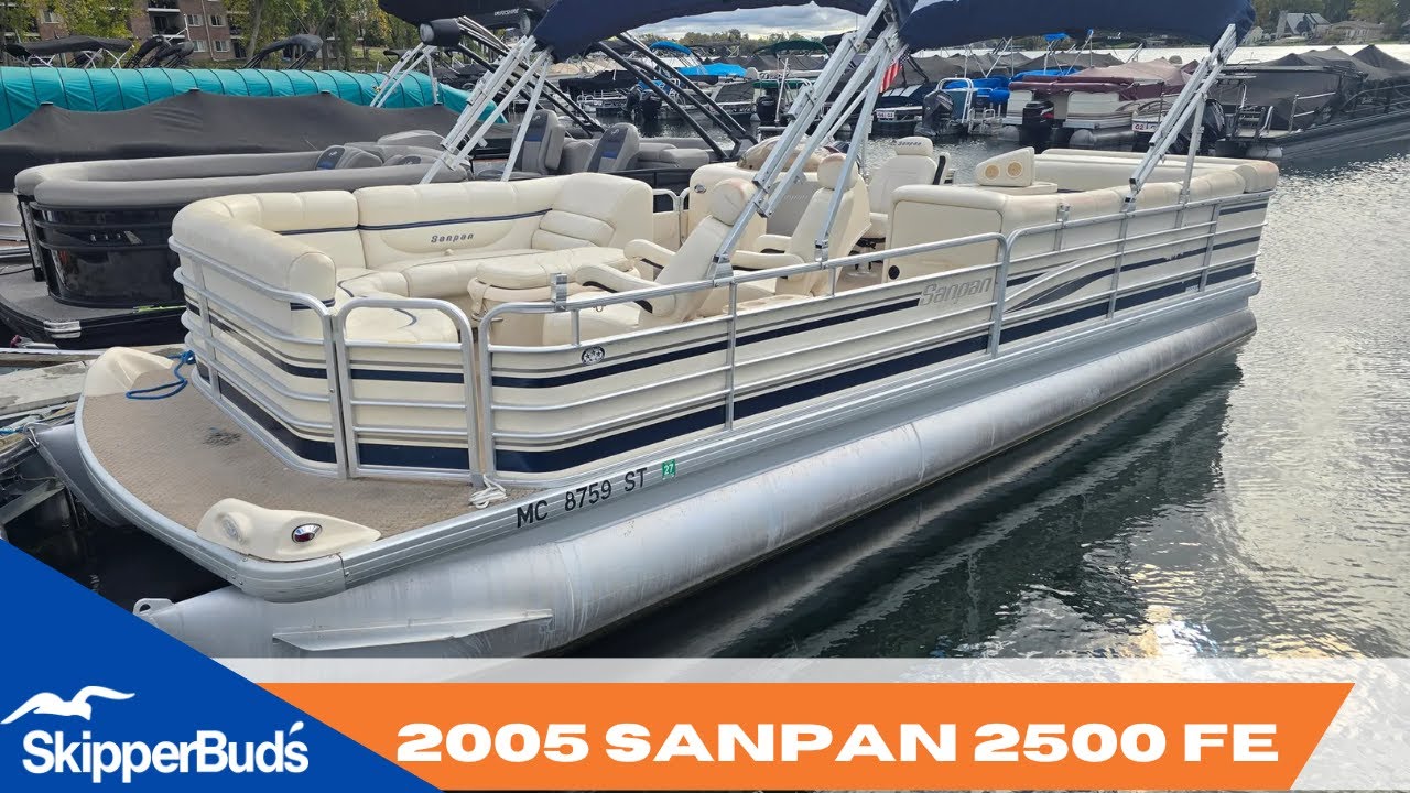 2005 Sanpan 2500 FE Pontoon Tour SkipperBud's - YouTube