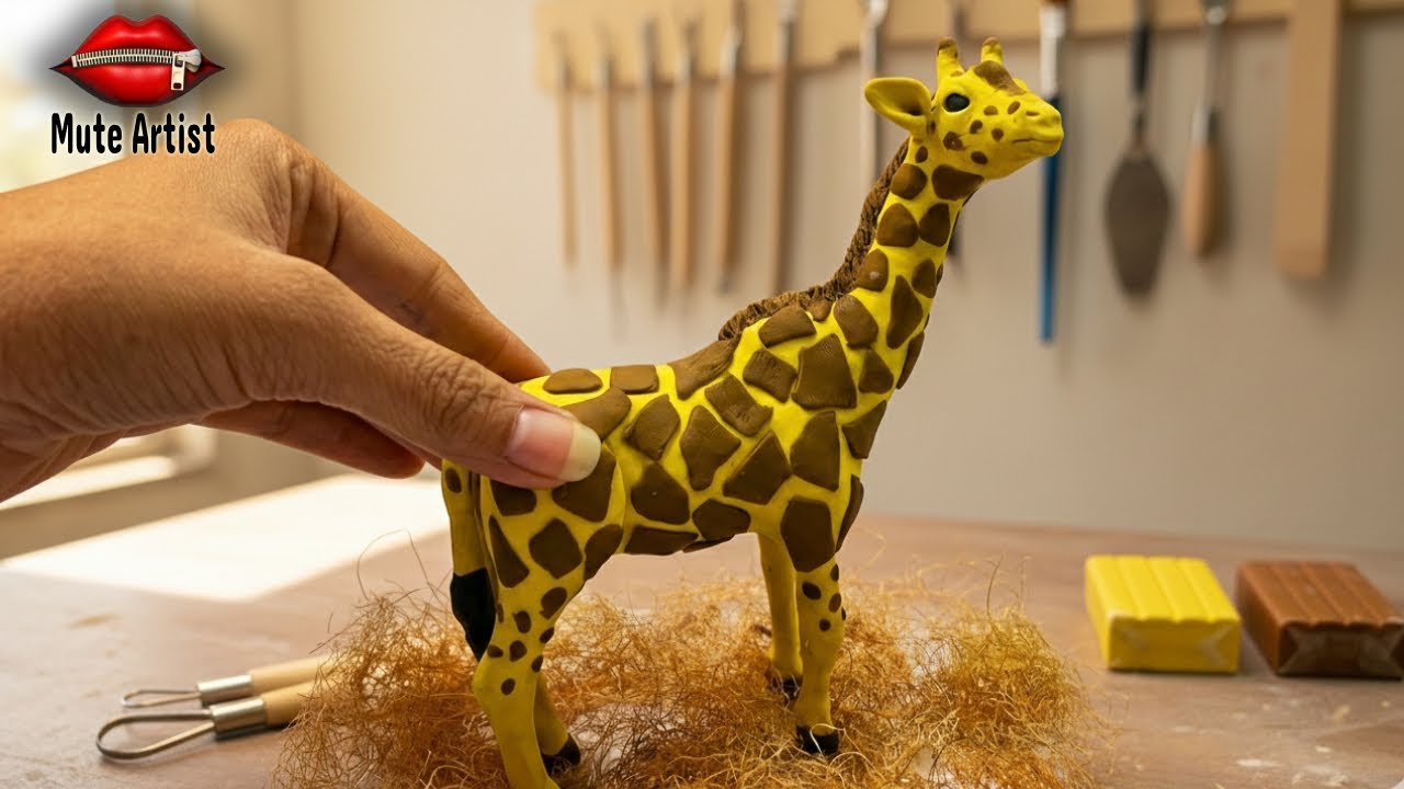 Clay Sculpting: How to make Giraffe with clay, DIY clay animals, clay Sculpture art, clay modelling