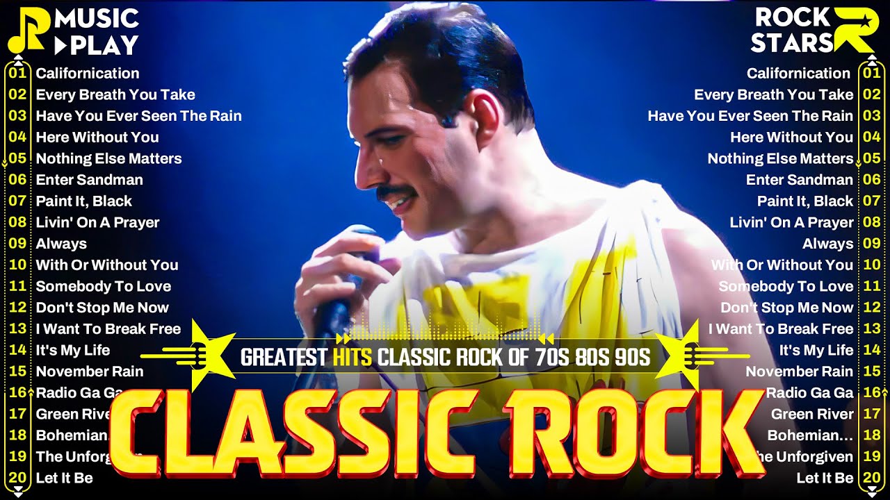 Best Classic Rock Songs 70s 80s 90s 🔥 Queen, Nirvana, ACDC, Bon Jovi, Scorpions, Guns N' Roses