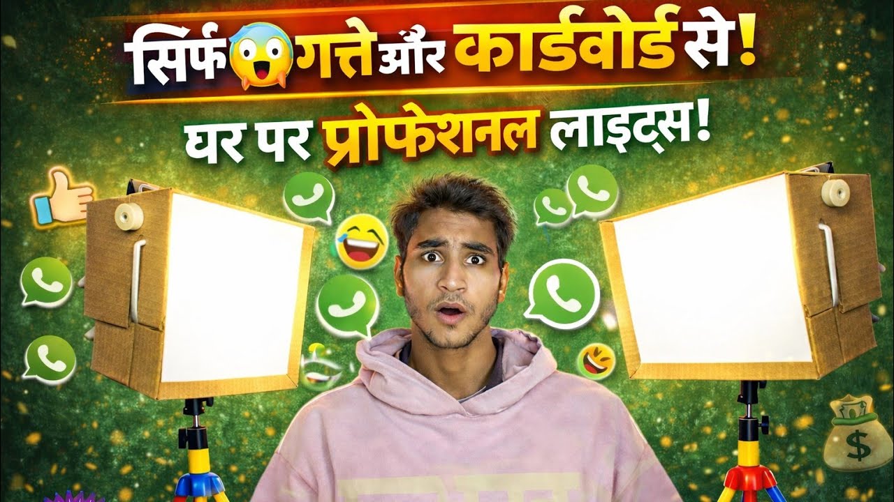 सिर्फ गत्ते और कार्डबोर्ड से बना डाला Professional Softbox Light 😱 | DIY YouTube Lighting at Home