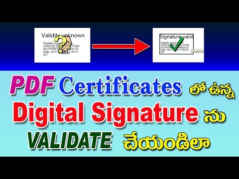 Cara Validasi Digital Signature dalam file pdf Telugu