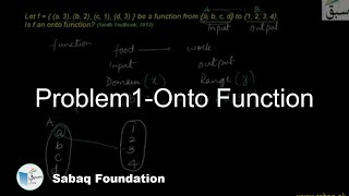 Problem1-Onto Function, Math Lecture | Sabaq.pk