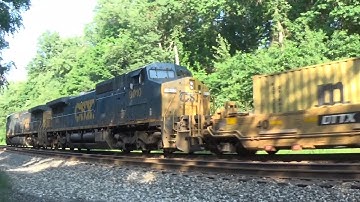 CSX YN3 Dash 9 #9010 trails on Intermodal Q168 lead by AC4400CW #455 with Beatiful K5LA Horn!!!