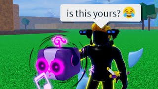 I took this Scammer's Sound Fruit and ate it in front of him 😂(Blox Fruits) screenshot 2