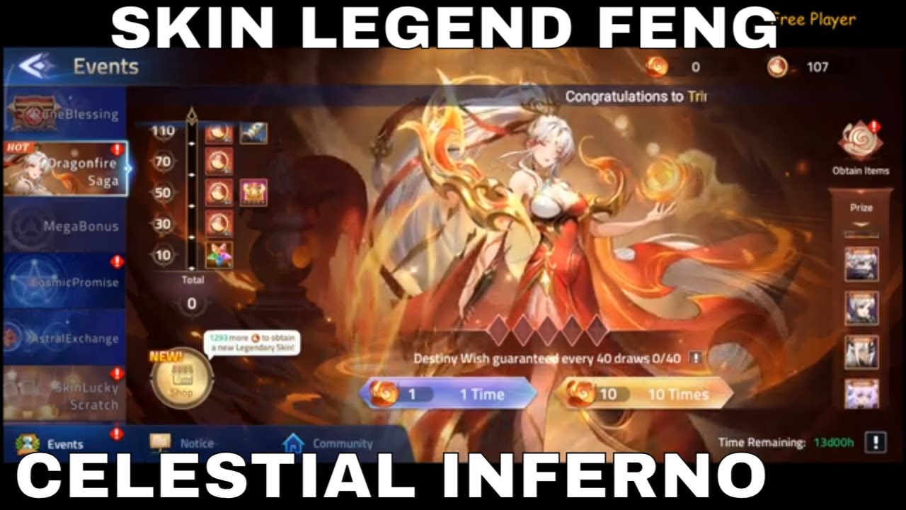 GACHA SKIN LEGEND FENG - CELESTIAL INFERNO ► MOBILE LEGENDS ADVENTURE