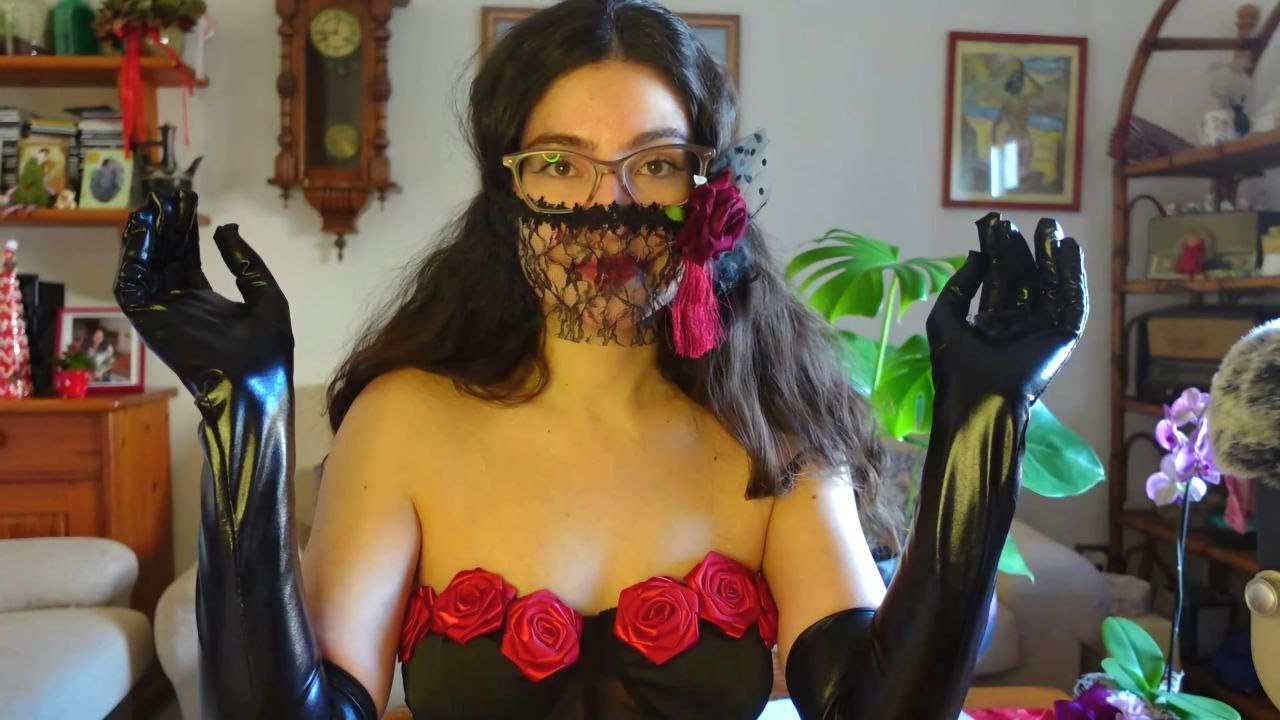 ASMR LATEX GLOVES Try on and MOUTH COVERING (hand movements)