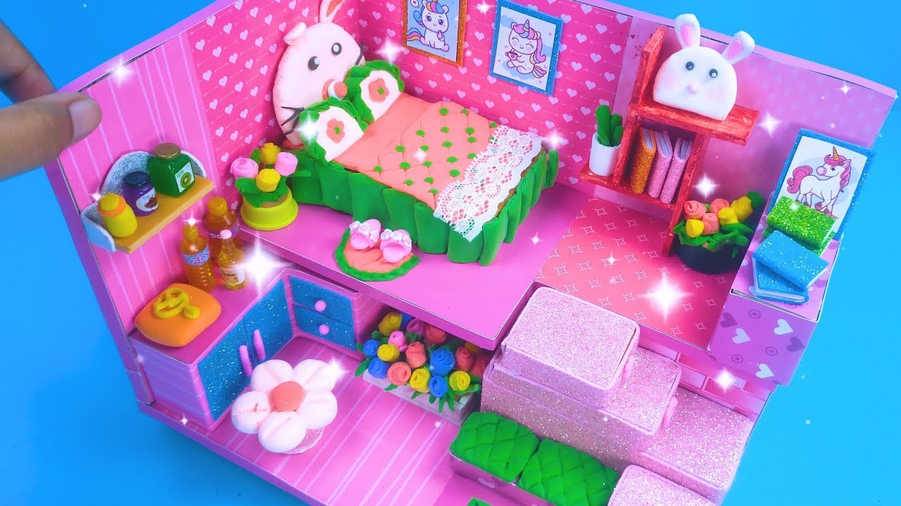 How to make Doll house _ Doll house making _ DIY Craft Cardboard doll house 
