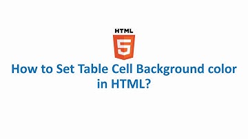 How to Set Table Cell Background color in HTML?