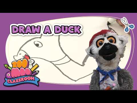 Lemur's Art Class: Duck | @ZooMoo⁩ | #kidslearning #kidsgames
