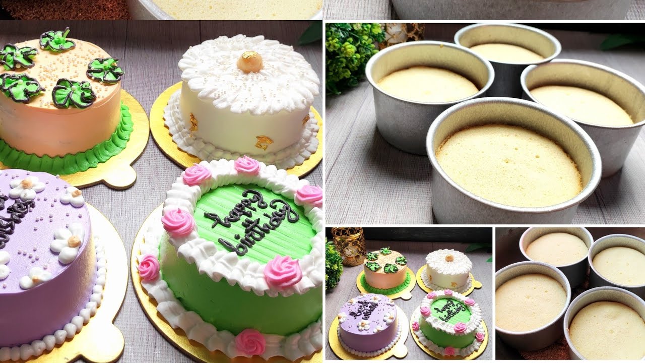 হাফ পাউন্ডের ৪টি কেক বেইস একসাথে | চুলায় তৈরি কেক | Half Pound Cake Base | Vanilla Cake |Cake Recipe