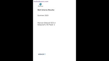 PEARSON EDEXCEL AS Geography PAPER 2 2023 MARK SCHEME (8GE0/02)