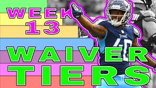 Week 13 Waiver Wire Tier Rankings for 2021 Fantasy Football