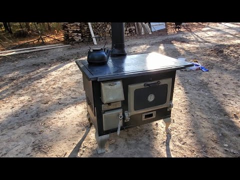 -28°F Approved! Heating Rustic Cabin with Antique Cook Stove S2:E44