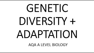 GENETIC DIVERSITY + ADAPTATION- AQA A LEVEL BIOLOGY + EXAM QUESTION RUN THROUGH