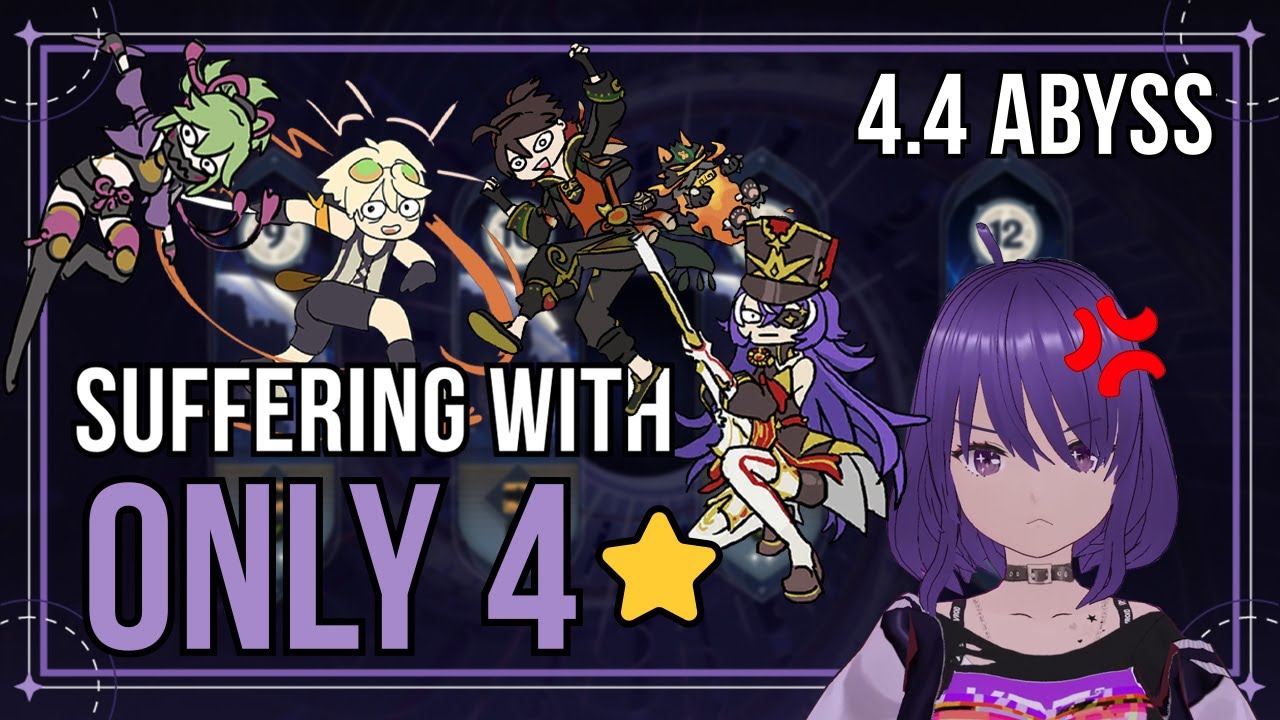 [4.4 Abyss] Suffering With Only 4stars (ft. Skill Issues)