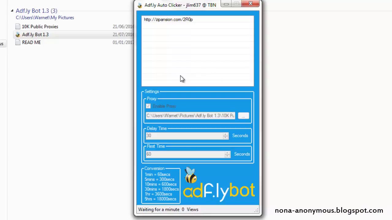 Adfly Bot 2018 WORK 100% | Nona Anonymous