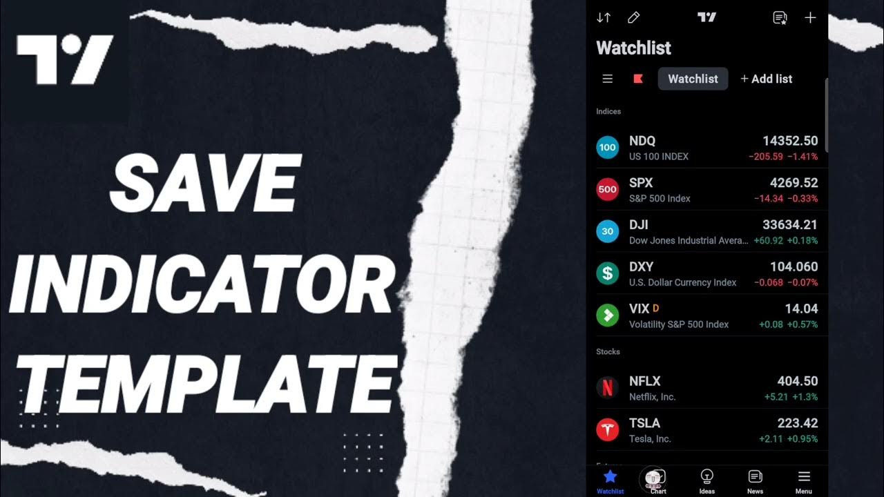 how-to-save-indicator-template-on-tradingview-app-youtube