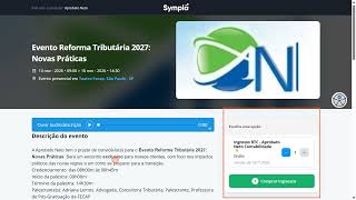 Como concluir sua inscrição no Sympla | Evento Reforma Tributária 2027: Novas Práticas