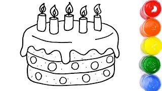 Holiday cake coloring pages Learn Colors for kids