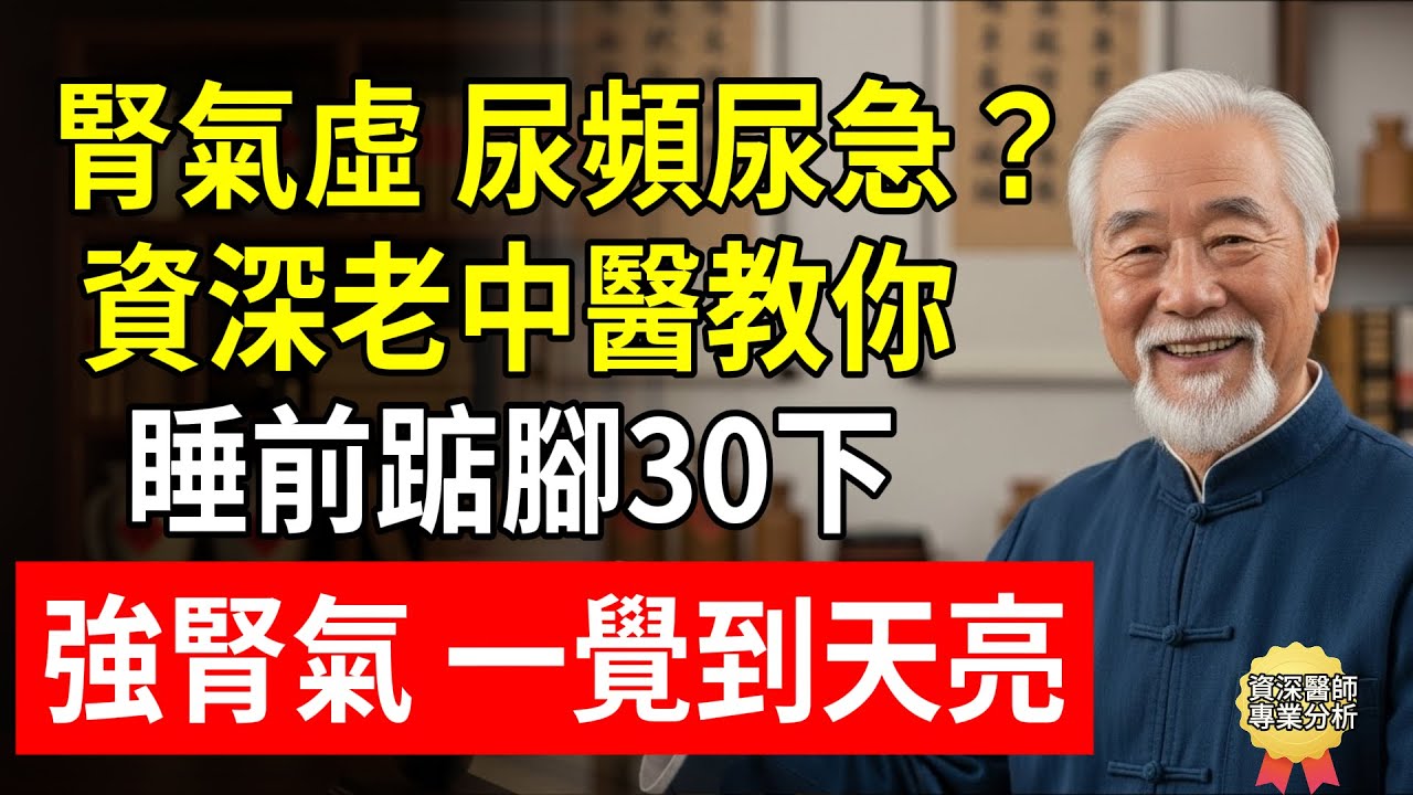 腎氣虛、尿頻尿急？資深老中醫教你：睡前踮腳30下，強腎氣 、一覺到天亮！#頤養之年 #懷安醫師 #夜尿 #補腎 #睡眠質量