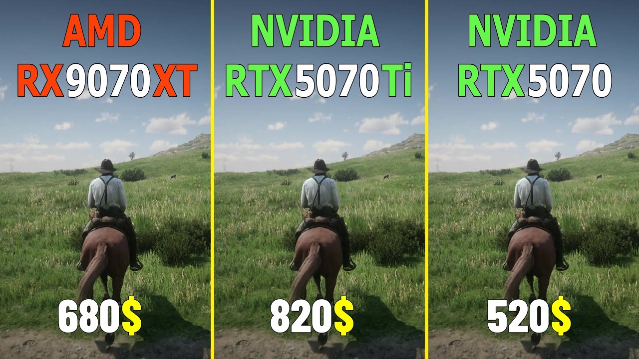 Test RX 9070 XT vs RTX 5070 Ti vs RTX 5070 Test at 1440P 4Kin 10 GAMES Native - RT - DLSS/FSR