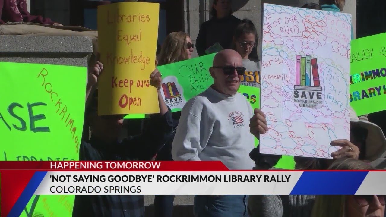 Rally before last day of operation at Rockrimmon Library