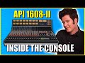 The api 1608ii recording  mixing console  inside the console at cellar door studios