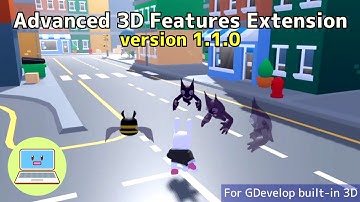 Advanced 3D Features Extension version 1.1.0 is released. #GDevelop built-in 3D