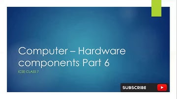 ICSE Class 7 Chapter 1 Computer - Hardware Components Part 6