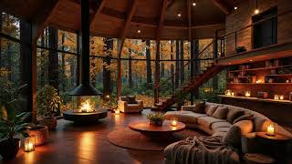 Stress Relief🌧️🌲Relaxing Cabin Rain Sounds with Soft Piano Fireplace Ambience screenshot 4