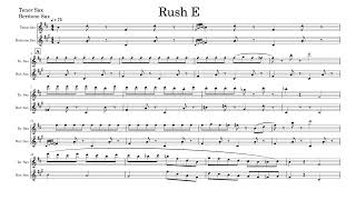 'Rush e   Duet' Tenor and Baritone  Sax Sheet Music tutorial cover   v1