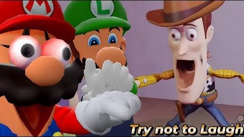 MARIO TRY NOT TO LAUGH  BUT IF ONE OF THEM LAUGH THE VIDEO ENDS Ft. Luigi